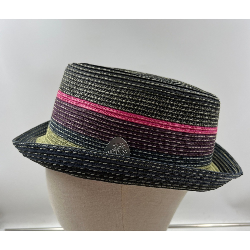 Santana by Carlos Santana Fedora Hat Men's Large Striped Paper Straw